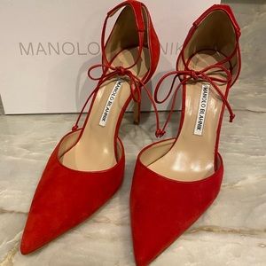 Manolo Blahnik’s - Red Suede, Size 39